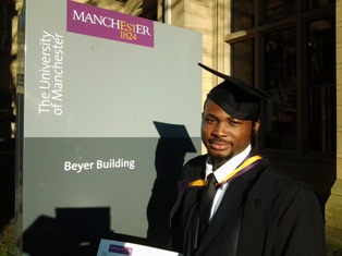 Peter with his certificate